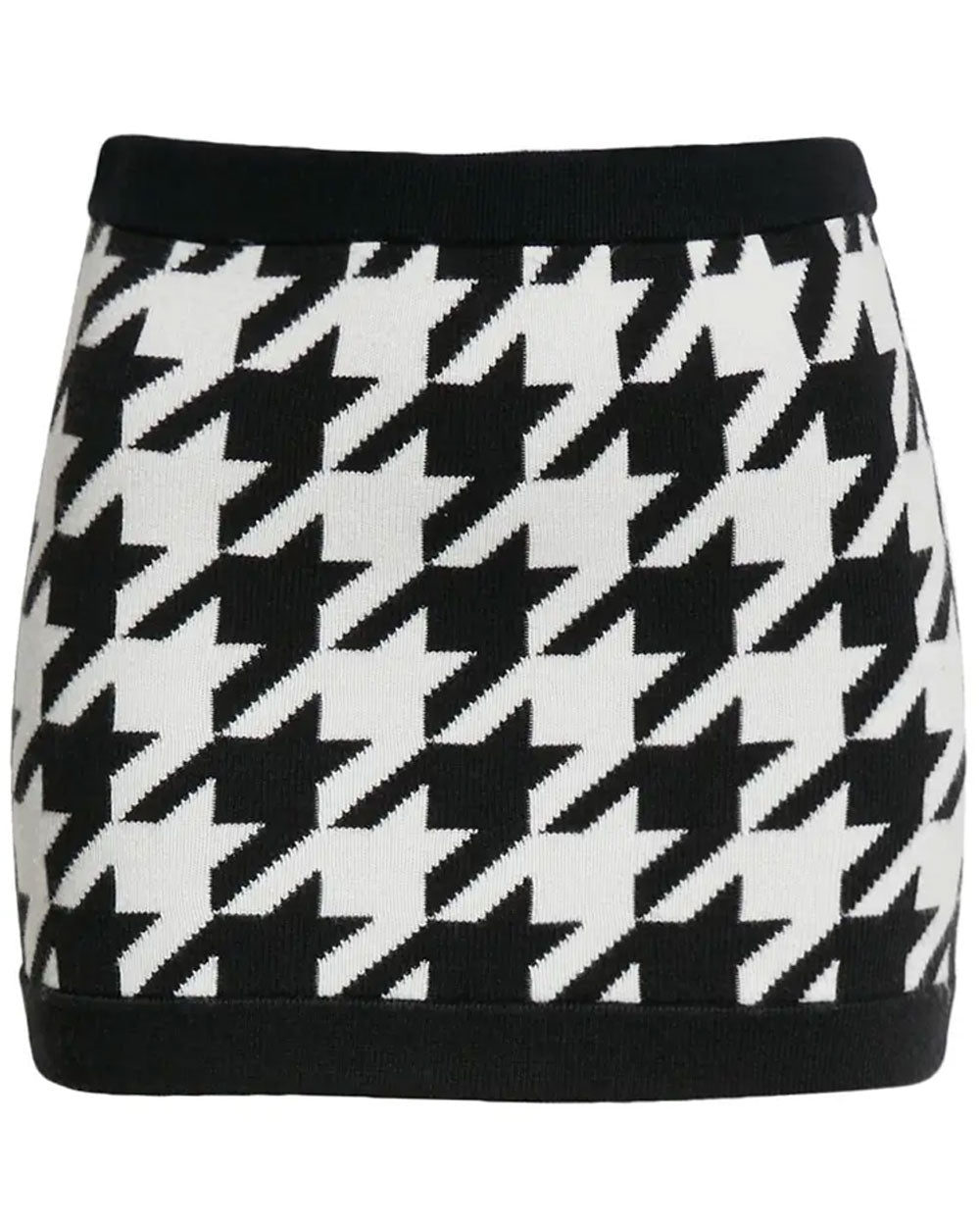 Black Houndstooth Ingrid Mini Skirt