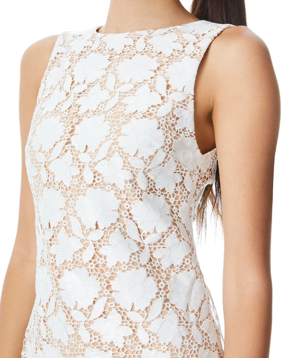 Off White Lace Overlay Clyde Shift Dress