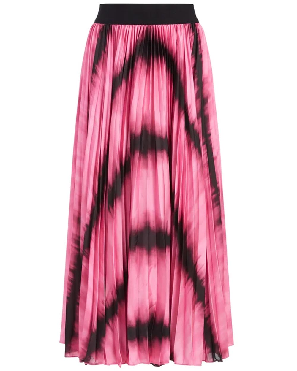 Pink Sunburst Tie Dye Pleated Katz Midi Skirt