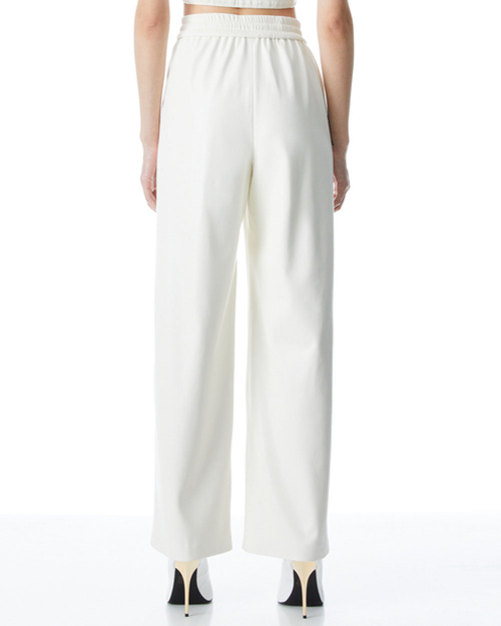 Soft White Faux Leather Benny Pant