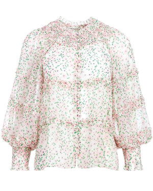 Soft White Floral Margery Blouse