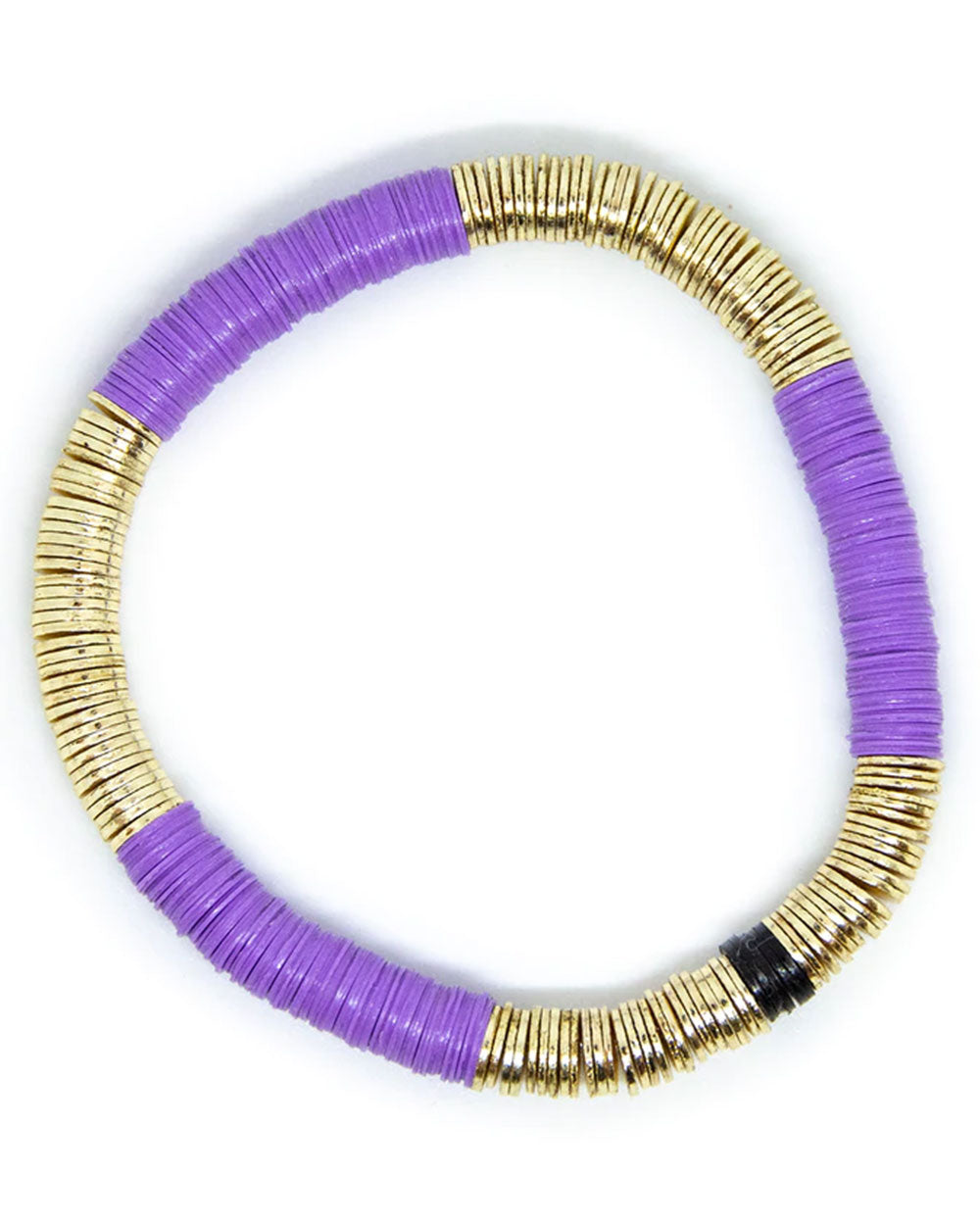 14k Gold and Lilac Vinyl Stretch Bracelet