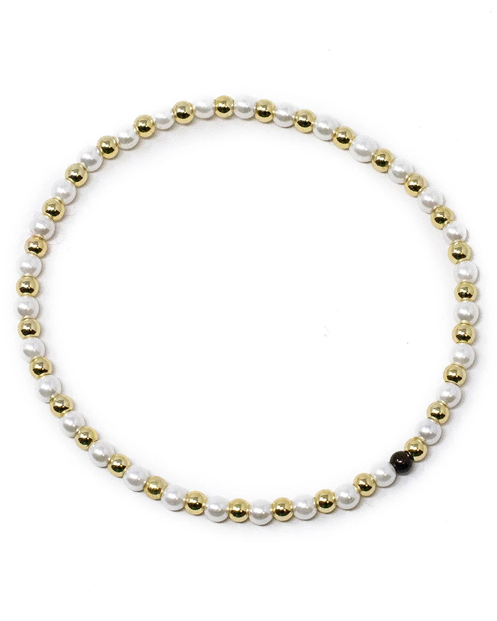 Chasing Pearl and Gold Dottie Stretch Bracelet