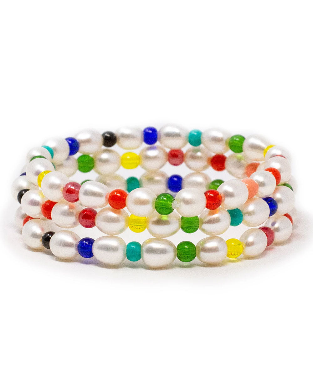 Rainbow Pearl Dottie Stretch Bracelet