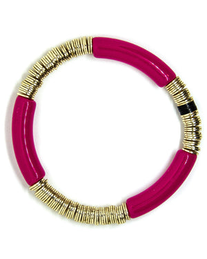 Gold and Berry Zo Small Stretch Bracelet