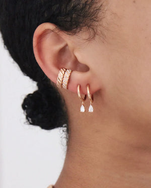 18k Yellow Gold Diamond Ear Cuff