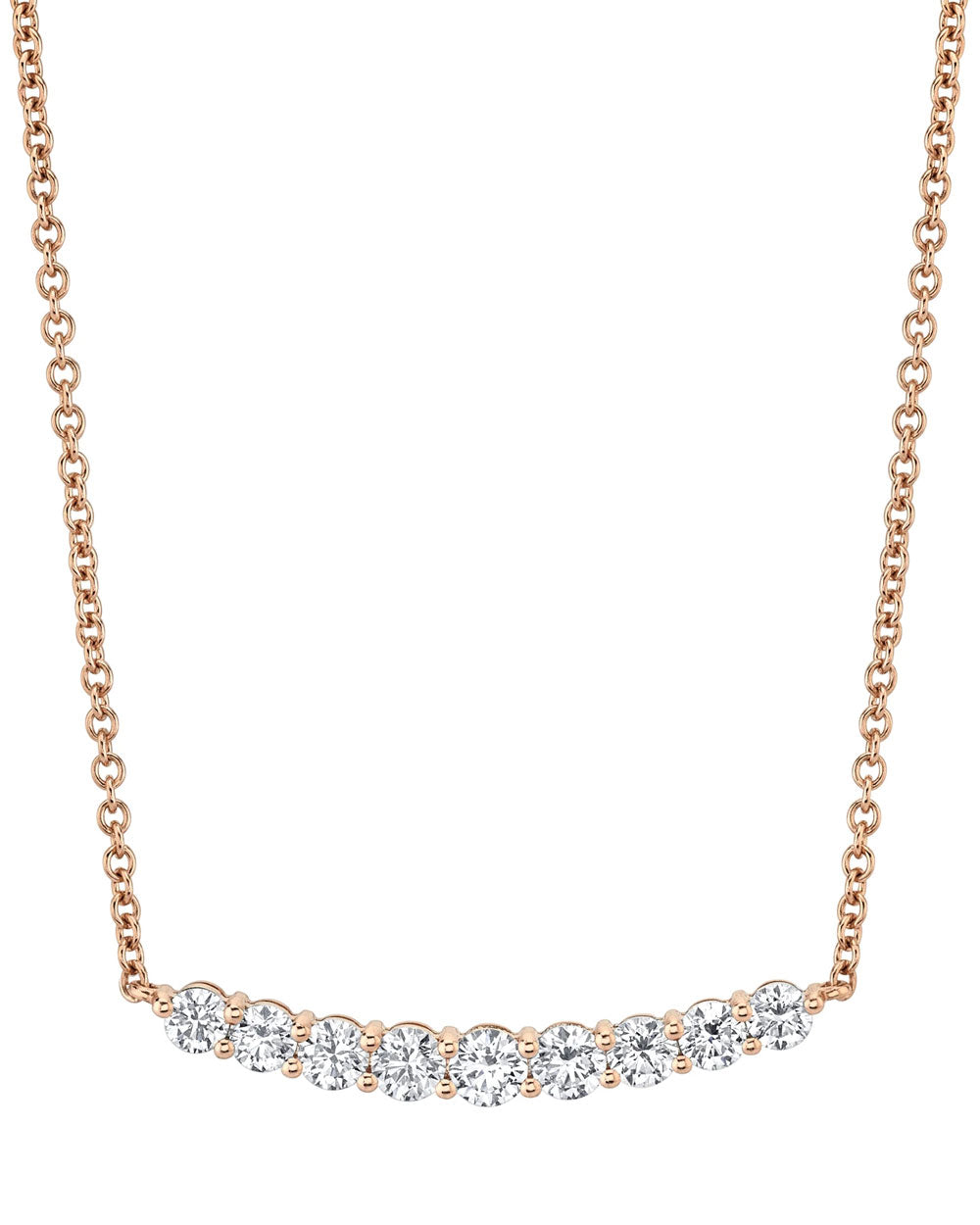 Rose Gold Delilah Crescent Diamond Necklace