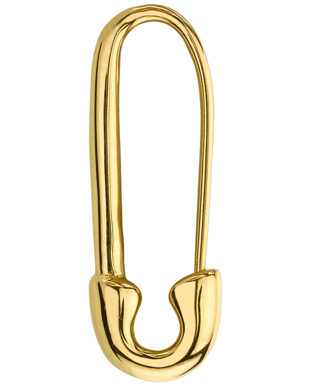 Yellow Gold Safety Pin Right Earring