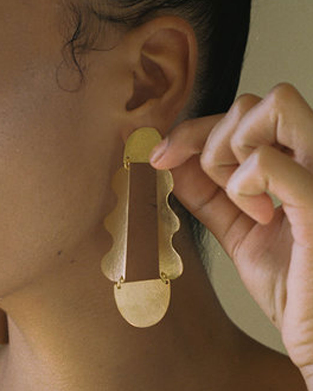 18k Gold Plated Brass Matisse Texture Earrings