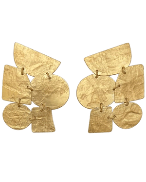 18k Gold-Plated Brass Mosaic Earrings