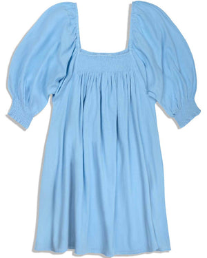 Blue Sky Balloon Sleeve Mini Dress
