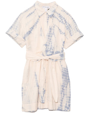 Shibori Nicoya Mini Wrap Shirt Dress