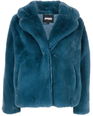 Stone Blue Vegan Fur Milly Jacket