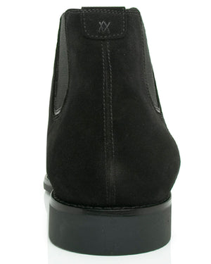 Suede Shearling Boot in Black