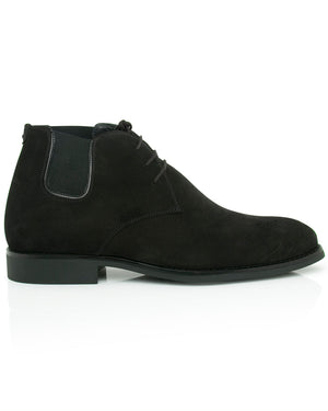 Suede Shearling Boot in Black
