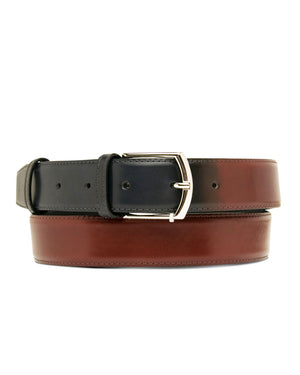 Gradient Leather Belt in Chestnut