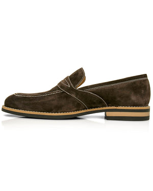 Taupe Monaco Suede Penny Loafer