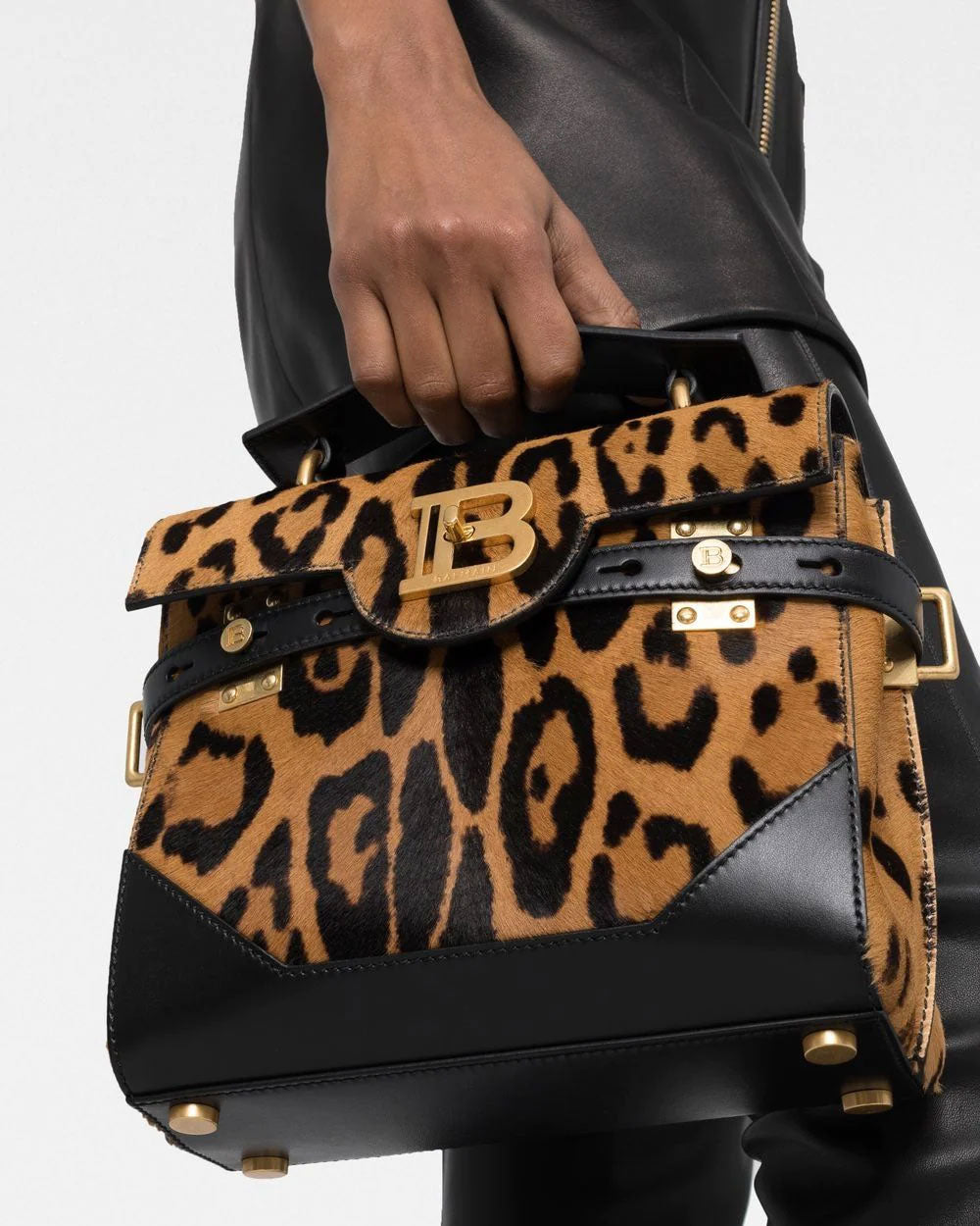 Balmain Blaze Leopard Pouch Crossbody Bag
