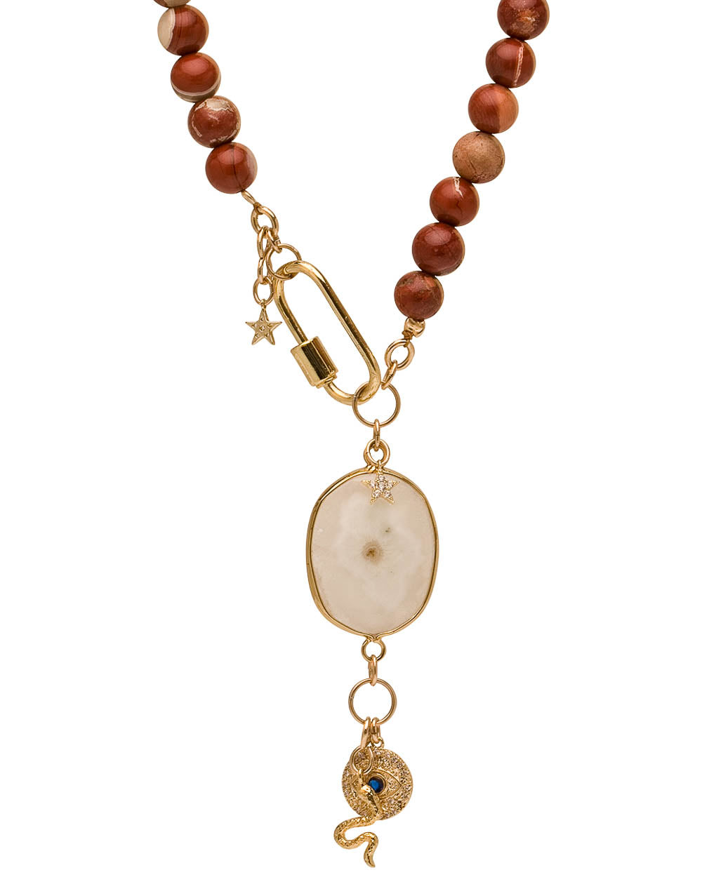 Paloma Jasper Beaded Convertible Charm Necklace