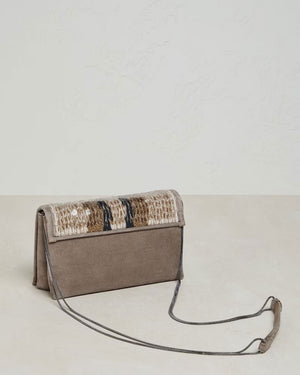 Dazzling Stripe Embroidery City Bag in Natural