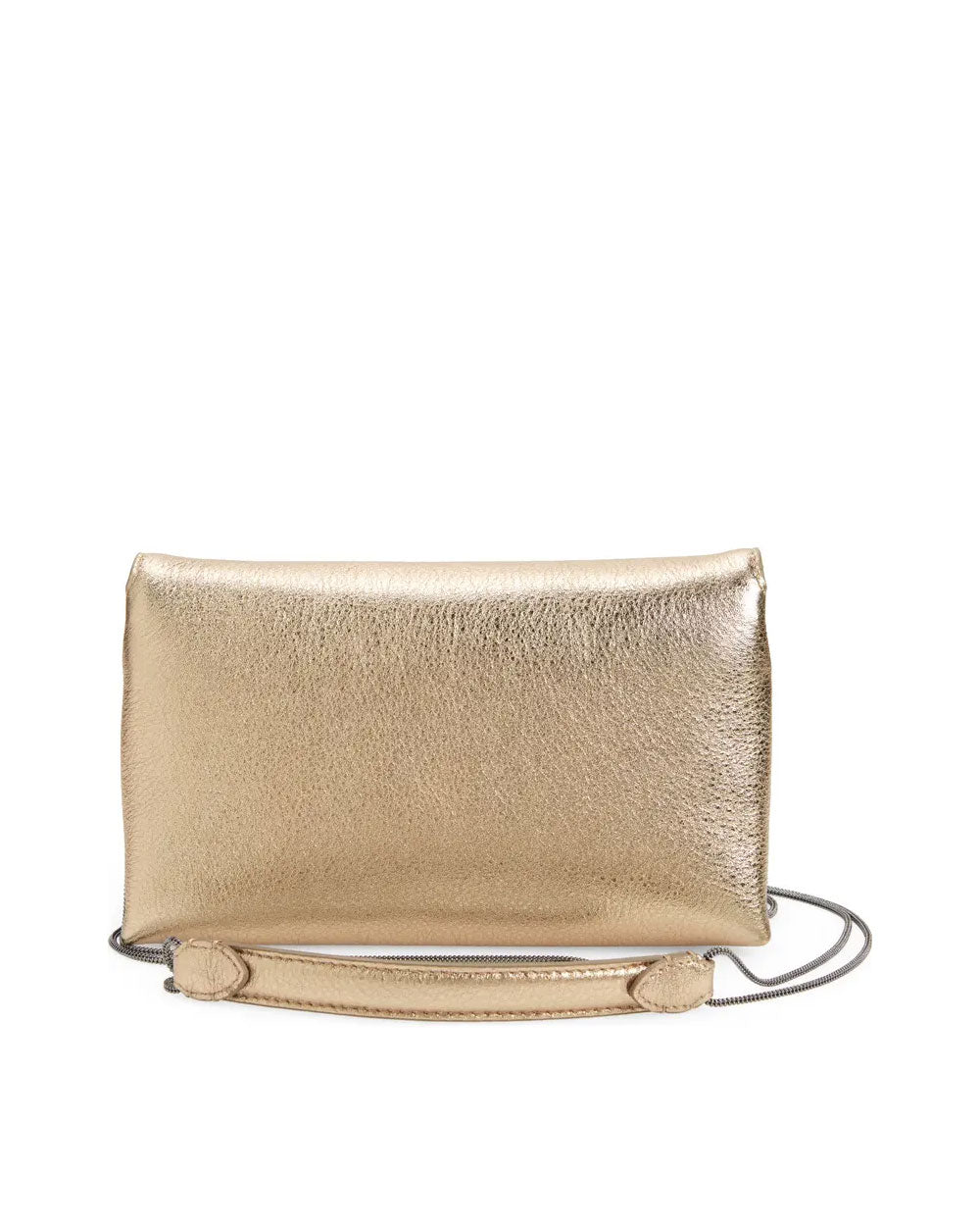 Lamé Leather City Bag in Gold