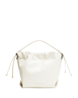 Monili Trim Bucket Bag in White
