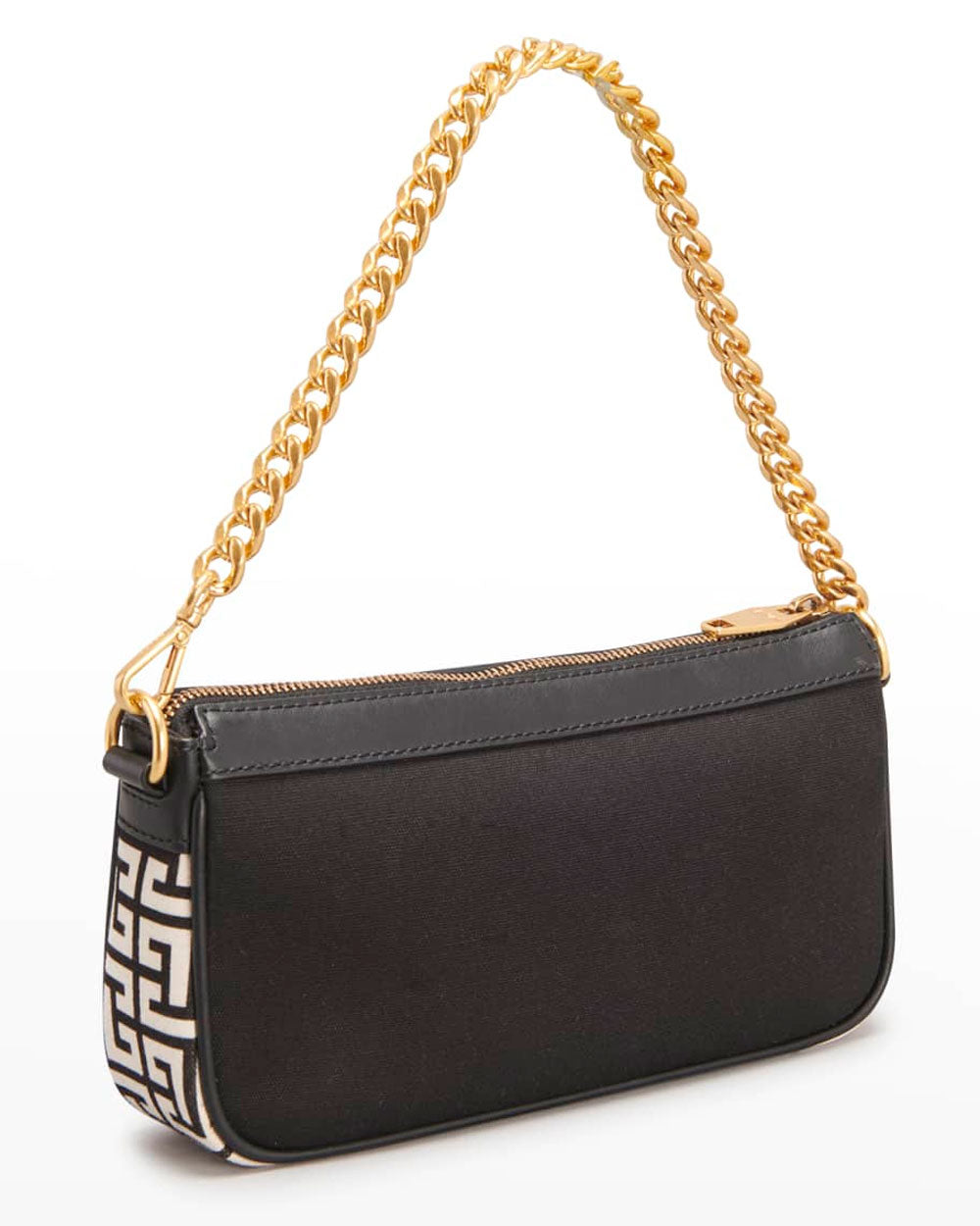 B-Army Logo Monogram Chain Pouch in Noir and Ivory