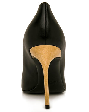 Black Leather Pointed Toe Pump