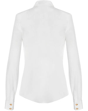 Blanc Crepe De Chine Button Shirt