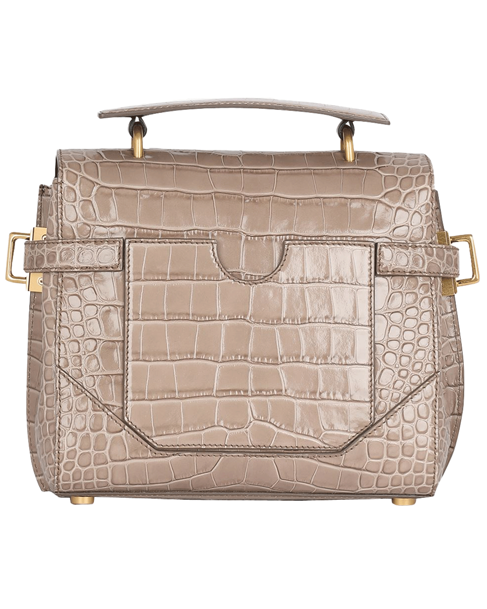 Crocodile Embossed B Buzz 23 Bag in Taupe