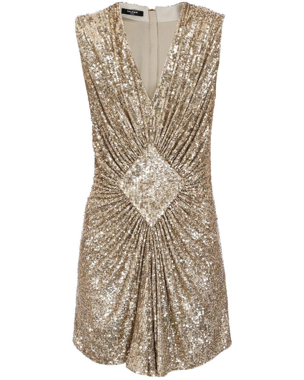 Ika Sequined Short Pleated Cocktail Dress