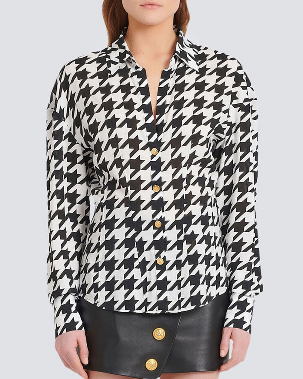 Noir and Blanc Houndstooth Shirt