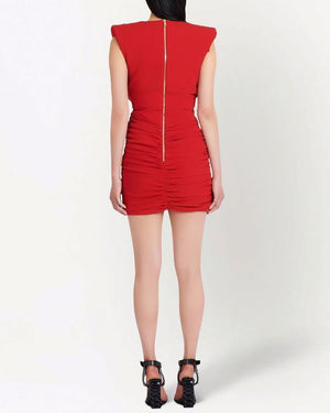 Rouge Jersey Draped Mini Dress