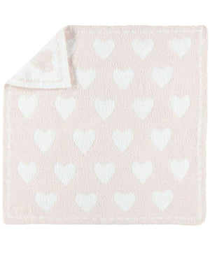 Chic Dream Pink and White Heart Blanket