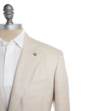 Camel and Ivory Chevron Sportcoat
