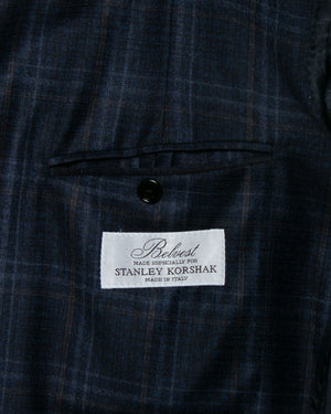 Dark Blue and Rust Check Sportcoat