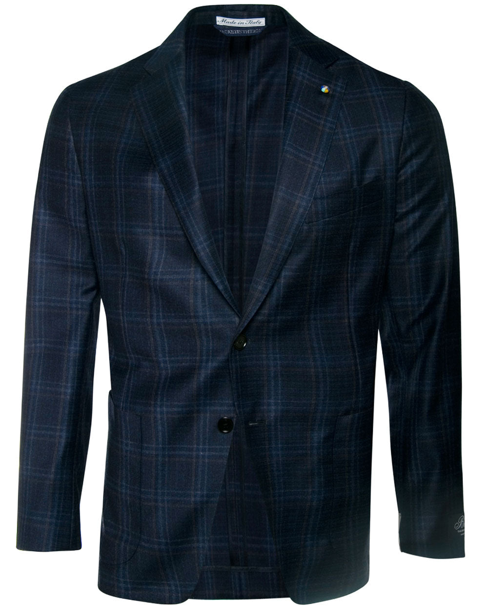 Dark Blue and Rust Check Sportcoat