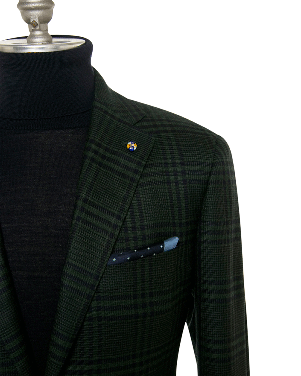 Green and Navy Plaid Cashmere Sportcoat