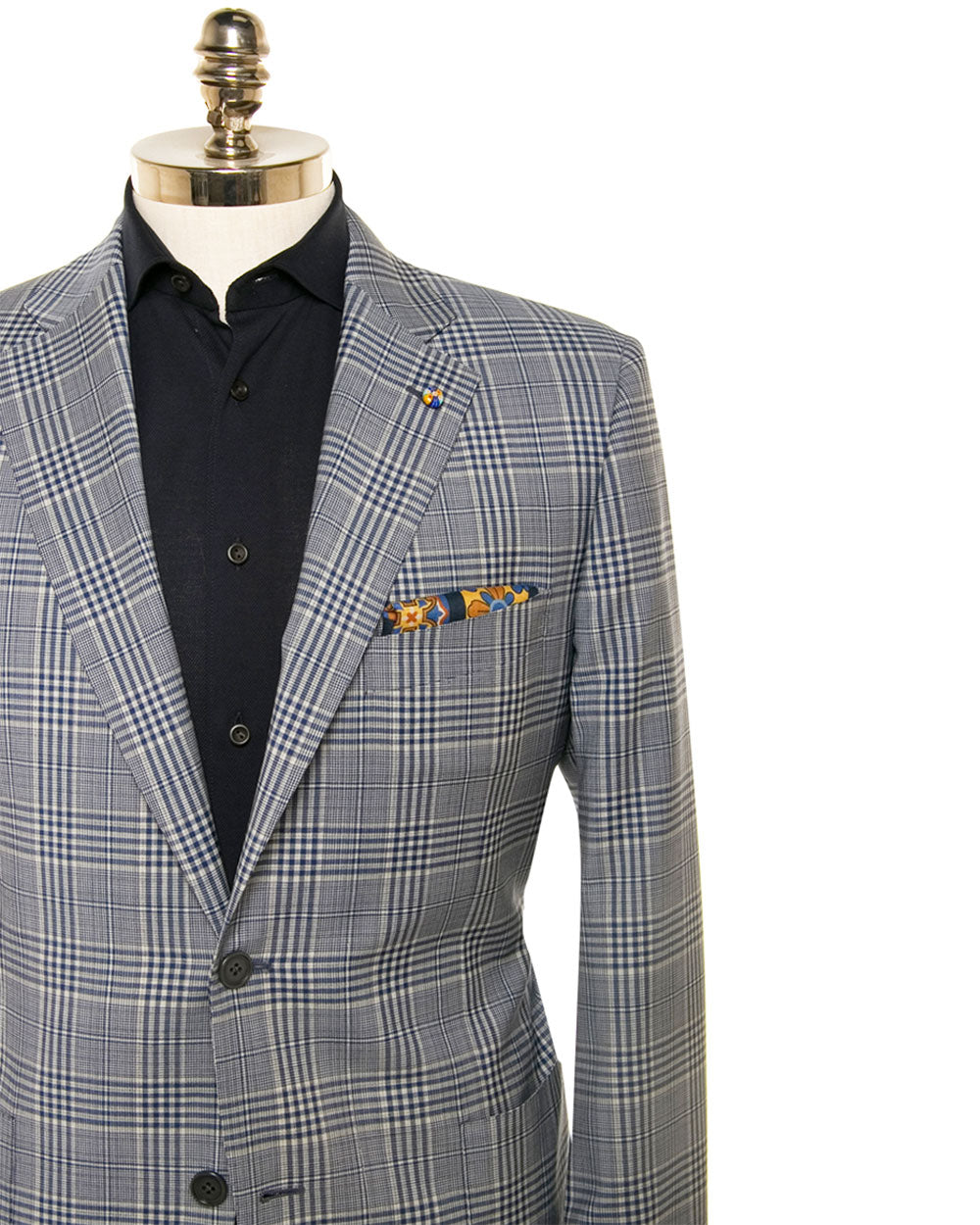 Navy and White Plaid Sportcoat