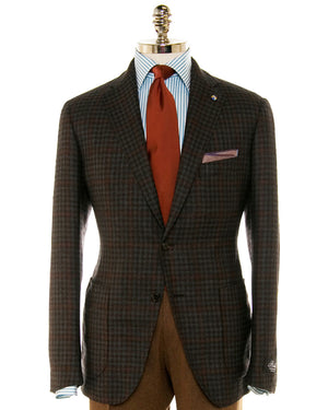 Steel Blue and Orange Check Deconstructed Jacket