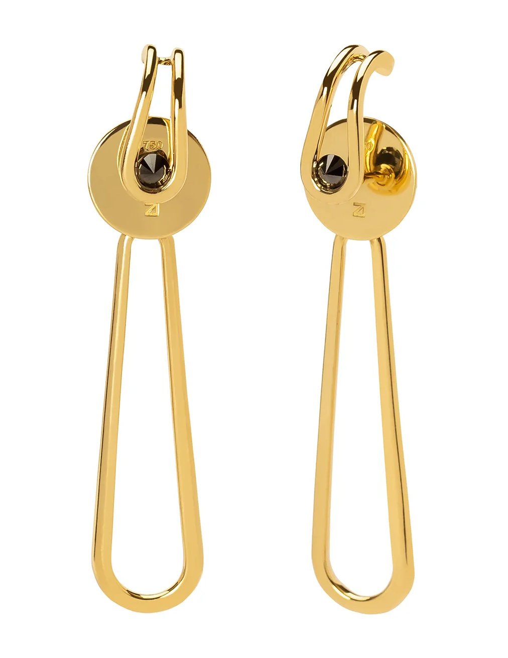Biela Earrings in 18k Yellow Gold with Black Diamonds
