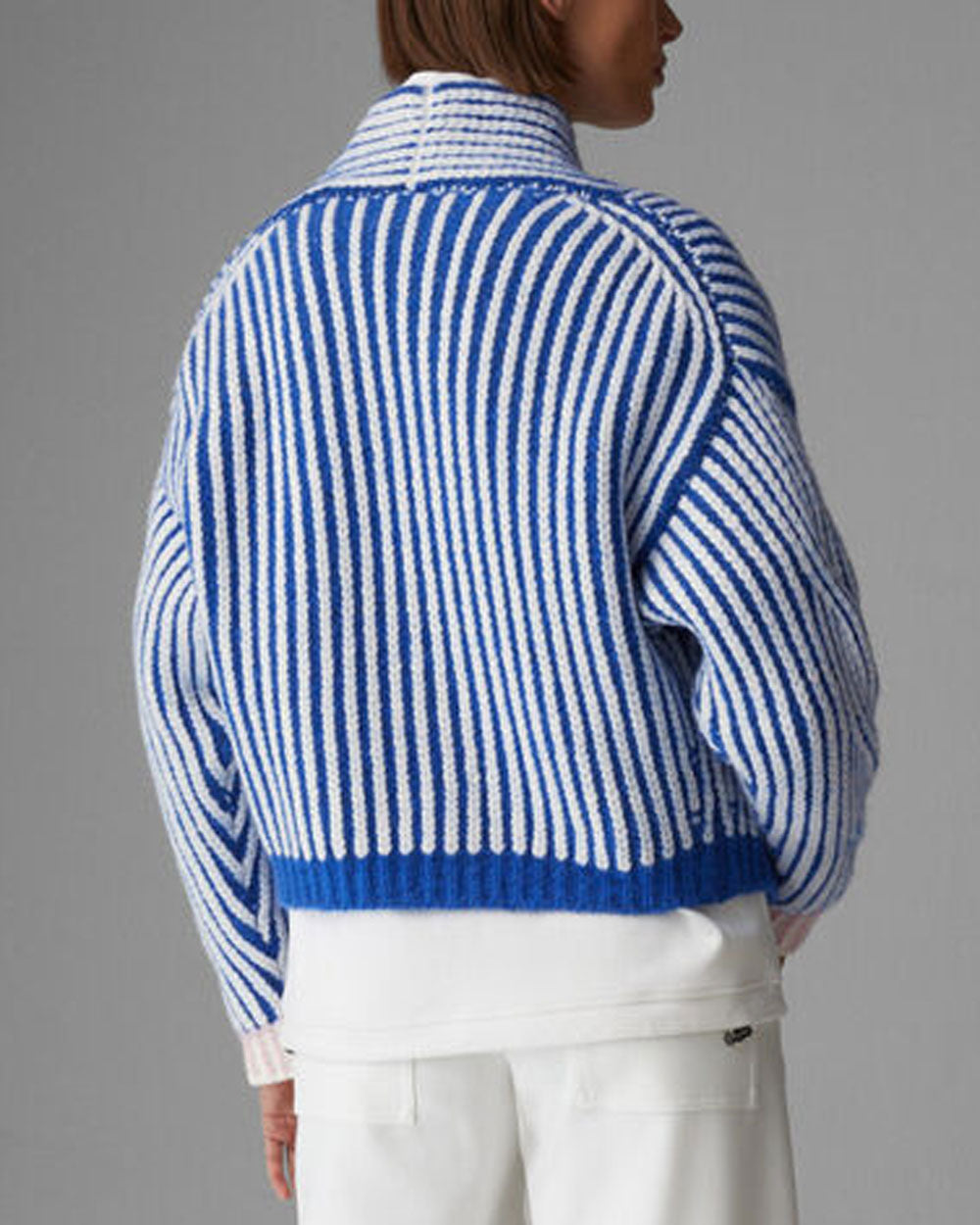 Atlantic Blue Stripe Knit Danna Cardigan
