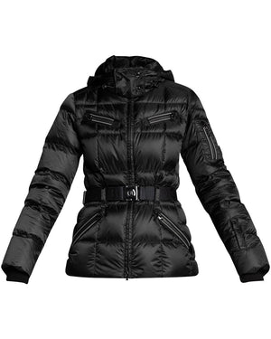 Black Aila Satin Puffer Ski Jacket