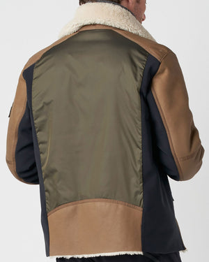 Dark Ginger Shearling Collar Roux Outdoor Jacket