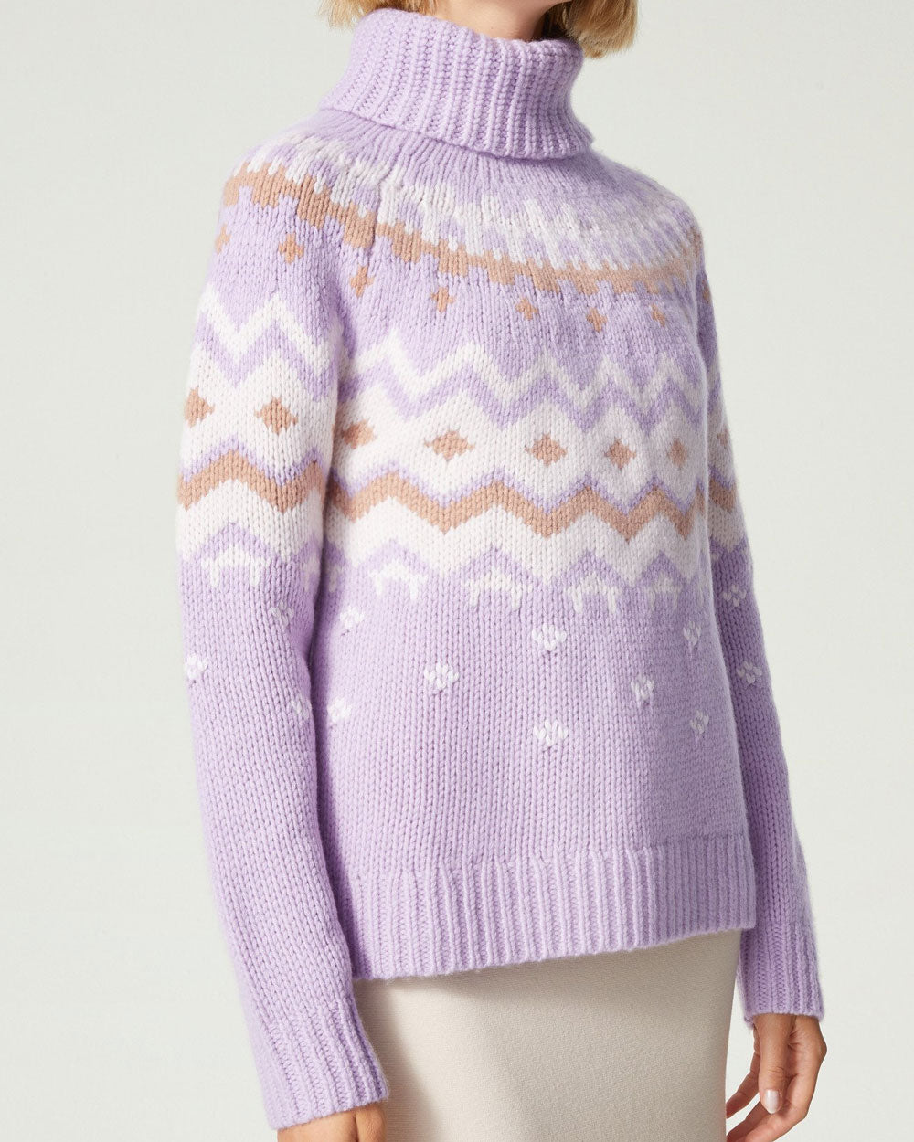 Mauve Sophie Cashmere Knit Pullover Sweater