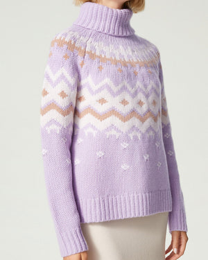 Mauve Sophie Cashmere Knit Pullover Sweater