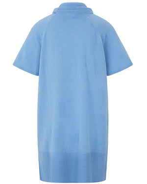 Spring Blue Short Sleeve Sweater Dress