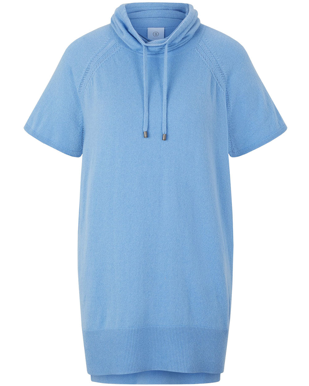 Spring Blue Short Sleeve Sweater Dress