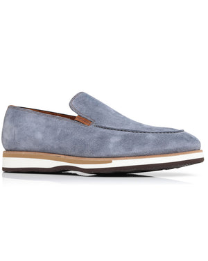 Passeggio Suede Loafer in Blue Grey