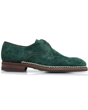 Suede Casual Lace-up in Bottle Green